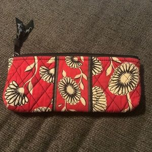 Vera Bradley Small Cosmetic Bag Red And Black.